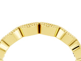 Yellow gold Milgrain Marquise Blue Sapphire Half Eternity Band with Bezel Setting_22