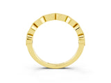 Yellow gold Milgrain Marquise Blue Topaz Half Eternity Band with Bezel Setting_21