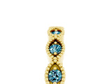 Yellow gold Milgrain Marquise Blue Topaz Half Eternity Band with Bezel Setting_23