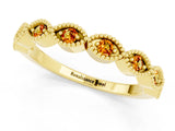 Yellow gold Milgrain Marquise Citrine Half Eternity Band with Bezel Setting_19