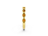 Yellow gold Milgrain Marquise Citrine Half Eternity Band with Bezel Setting_20