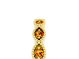 Yellow gold Milgrain Marquise Citrine Half Eternity Band with Bezel Setting_23