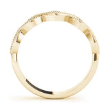 Yellow gold Milgrain Marquise Diamond Band with Round Cut Stones and Bezel Setting 2