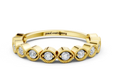Yellow gold Milgrain Marquise Diamond Eternity Band with Bezel Setting_24
