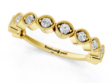 Yellow gold Milgrain Marquise Diamond Eternity Band with Bezel Setting_25
