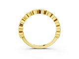 Yellow gold Milgrain Marquise Diamond Eternity Band with Bezel Setting_27