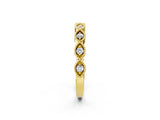 Yellow gold Milgrain Marquise Diamond Half Eternity Band with Bezel Setting_50