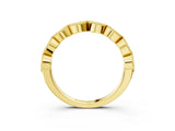 Yellow gold Milgrain Marquise Diamond Half Eternity Band with Bezel Setting_51
