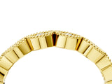Yellow gold Milgrain Marquise Diamond Half Eternity Band with Bezel Setting_52