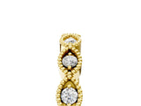 Yellow gold Milgrain Marquise Diamond Half Eternity Band with Bezel Setting_53