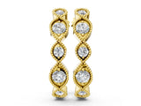 Yellow gold Milgrain Marquise Diamond Hoop Earrings with Bezel Setting_14