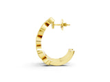Yellow gold Milgrain Marquise Diamond Hoop Earrings with Bezel Setting_15