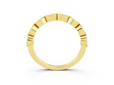 Yellow gold Milgrain Marquise Emerald Half Eternity Band with Bezel Setting_21