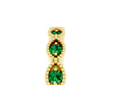 Yellow gold Milgrain Marquise Emerald Half Eternity Band with Bezel Setting_23
