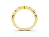 Yellow gold Milgrain Marquise Garnet Half Eternity Band with Bezel Setting_21