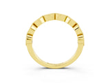 Yellow gold Milgrain Marquise Green Sapphire Half Eternity Band with Bezel Setting_21