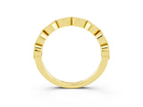 Yellow gold Milgrain Marquise Moissanite Half Eternity Band with Bezel Setting_21