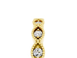 Yellow gold Milgrain Marquise Moissanite Half Eternity Band with Bezel Setting_23