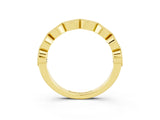 Yellow gold Milgrain Marquise Morganite Half Eternity Band with Bezel Setting_21