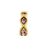 Yellow gold Milgrain Marquise Morganite Half Eternity Band with Bezel Setting_23