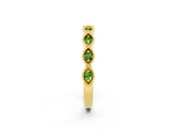Yellow gold Milgrain Marquise Peridot Half Eternity Band with Bezel Setting_20
