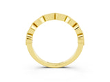 Yellow gold Milgrain Marquise Peridot Half Eternity Band with Bezel Setting_21
