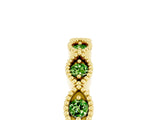 Yellow gold Milgrain Marquise Peridot Half Eternity Band with Bezel Setting_23