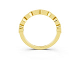 Yellow gold Milgrain Marquise Pink Sapphire Half Eternity Band with Bezel Setting_21
