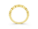 Yellow gold Milgrain Marquise Ruby Half Eternity Band with Bezel Setting_21