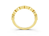 Yellow gold Milgrain Marquise Tanzanite Half Eternity Band with Bezel Setting_21
