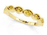 Yellow gold Milgrain Marquise Yellow Sapphire Half Eternity Band with Bezel Setting_19