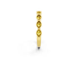 Yellow gold Milgrain Marquise Yellow Sapphire Half Eternity Band with Bezel Setting_20