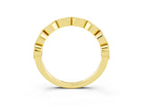 Yellow gold Milgrain Marquise Yellow Sapphire Half Eternity Band with Bezel Setting_21