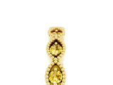 Yellow gold Milgrain Marquise Yellow Sapphire Half Eternity Band with Bezel Setting_23