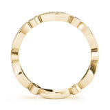 Yellow gold Milgrain Marquise and Round Diamond Eternity Band with Bezel Setting 2