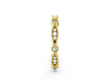 Yellow gold Milgrain Marquise and Round Diamond Eternity Band with Bezel Setting_5