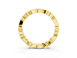 Yellow gold Milgrain Marquise and Round Diamond Eternity Band with Bezel Setting_6