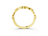 Yellow gold Milgrain Marquise and Round Diamond Half Eternity Band_12