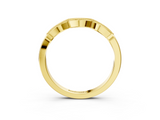 Yellow gold Milgrain Pavé Round Diamond Curved Band_21