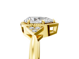 Yellow gold Milgrain Pear Cut Diamond Ring with Tapered Pave Band and Four Prong Setting_8