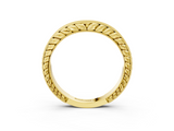 Yellow gold Milgrain Round Diamond Curved Eternity Band with Pavé Setting_7