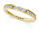 Yellow gold Milgrain Round Diamond Pavé Channel Set White Gold Band_17