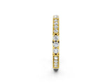 Yellow gold Milgrain Round Diamond Pavé Channel Set White Gold Band_18