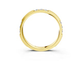 Yellow gold Milgrain Round Diamond Pavé Channel Set White Gold Band_19