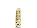 Yellow gold Milgrain Round Diamond Pavé Channel Set White Gold Band_21