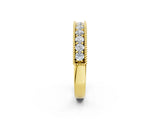 Yellow gold Milgrain Round Diamond Pavé Chevron Band_6
