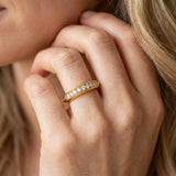Yellow gold Milgrain Round Diamond Pavé Set Half Eternity Band_37