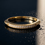 Yellow gold Milgrain Round Diamond Pavé Set Half Eternity Band_38