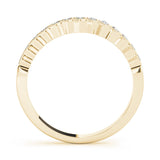 Yellow gold Milgrain Round Diamond Scalloped Eternity Band 1
