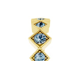 Yellow gold Milgrain Square Bezel Round Aquamarine Chevron Band_11